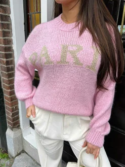 Best Paris Sweater Soft Pink & Gold Truien