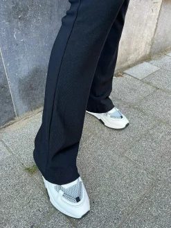 Flash Sale Perfect Basic Rib Flared Pants Black Broeken