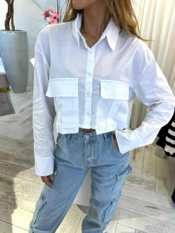 Sale Perfect Cropped Blouse Off White Tops & Blousjes
