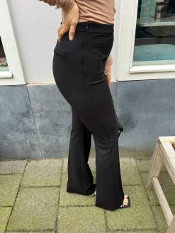 Online Perfect High Flared Black Broeken