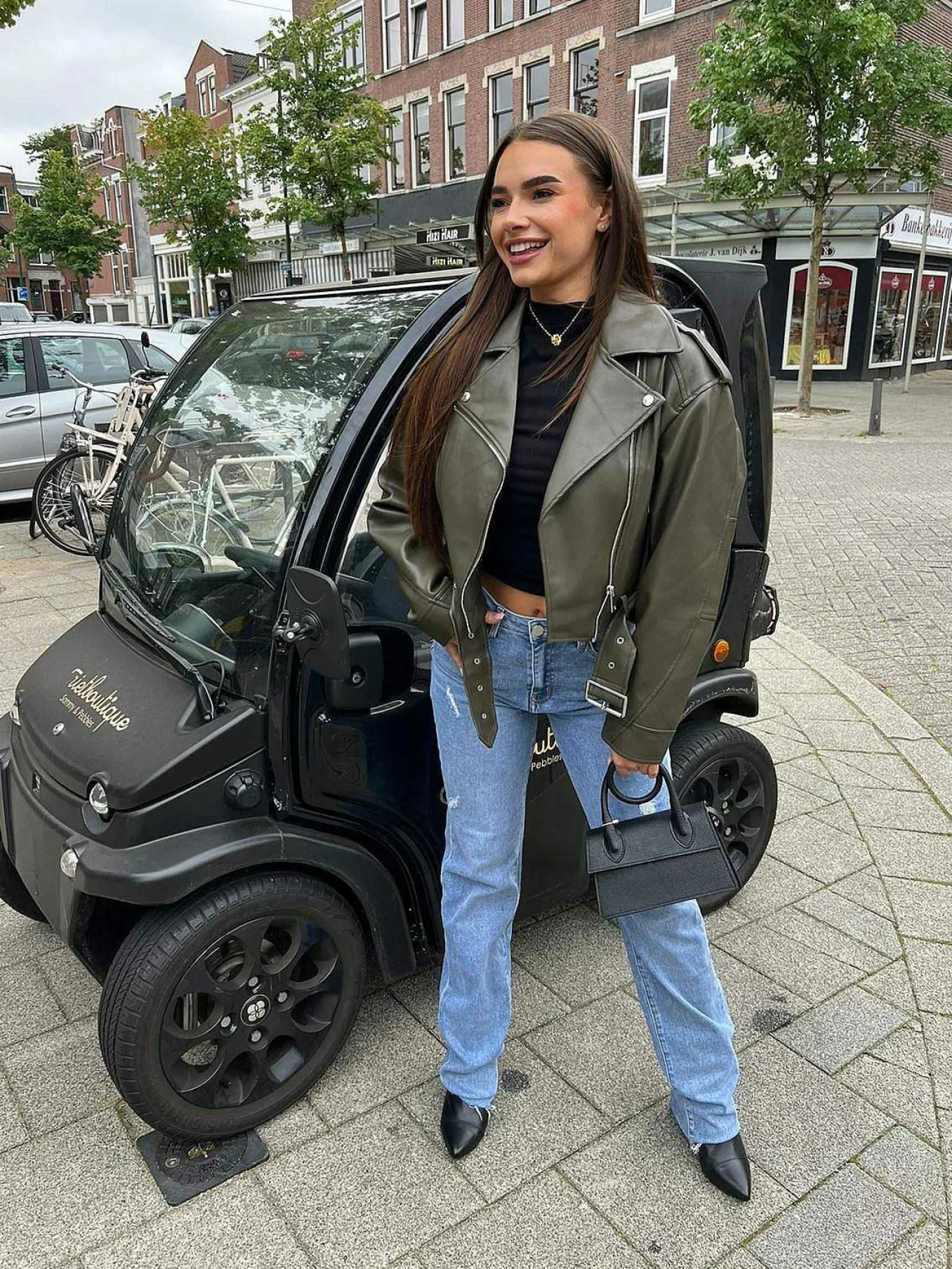 Store Rose Leatherlook Jacket Army Jassen