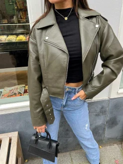 Store Rose Leatherlook Jacket Army Jassen