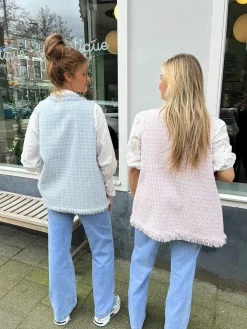 Outlet Ruby Fringe Gilet Baby Pink Gilets