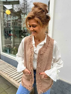 Flash Sale Ruby Fringe Gilet Camel Gilets