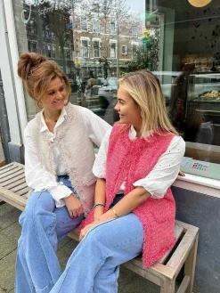 Online Ruby Fringe Gilet Cherry Gilets