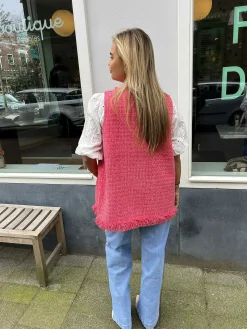 Online Ruby Fringe Gilet Cherry Gilets