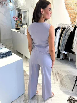 Shop Saar Pantalon Mauve Broeken