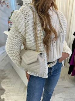 Best Seline Bag Leather Beige Tassen