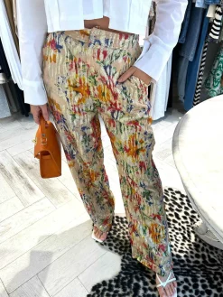 Fashion Senna Multicolor Pantalon Pink Broeken