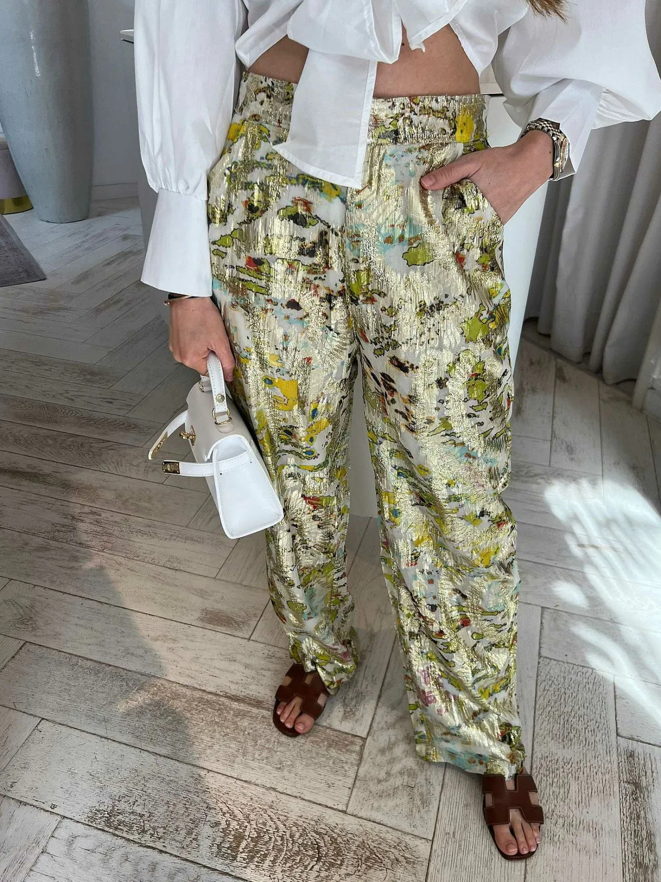 Shop Senna Multicolor Pantalon Green Broeken