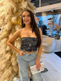 Hot Sequin Star Bandeau Top Tops & Blousjes