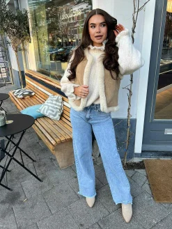 Sale Soft Lammy Gilet Camel Gilets