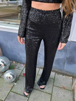 Cheap Sophie Sequin Pants Black Broeken
