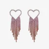 New Strass Earrings Open Hearts Pink Oorbellen