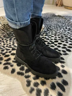 Best Sale Suedine Veter Boots Black Laarzen