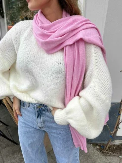 Online The Supersoft Scarf Baby Pink Mutsen & Sjaals