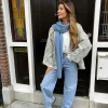Store The Supersoft Scarf Denim Blue Mutsen & Sjaals
