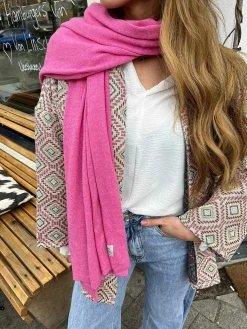 Store The Supersoft Scarf Pink Mutsen & Sjaals