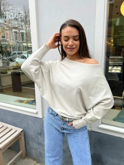 Clearance Vlinder Trui Light Beige Truien