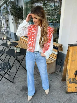 Clearance Wide Leg High Rise Jeans Blue Broeken