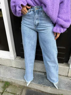 Fashion Wide Leg Jeans Blue Broeken