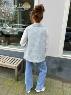 Fashion Wide Leg Jeans Light Blue Broeken