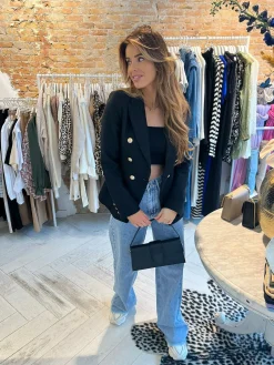 Hot Yasmine Tweed Blazer Black Blazers