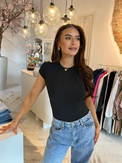 Sale Yuliia Short Sleeve Body Zwart Body's