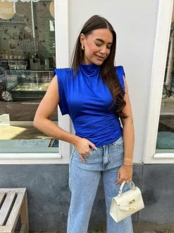 Hot Yuna Silky Top Navy Tops & Blousjes